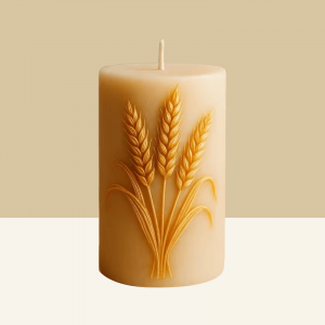Vela Cristiana de Espigas en Molde 3D (7 × 11 cm) – Artesanal y Simbólica